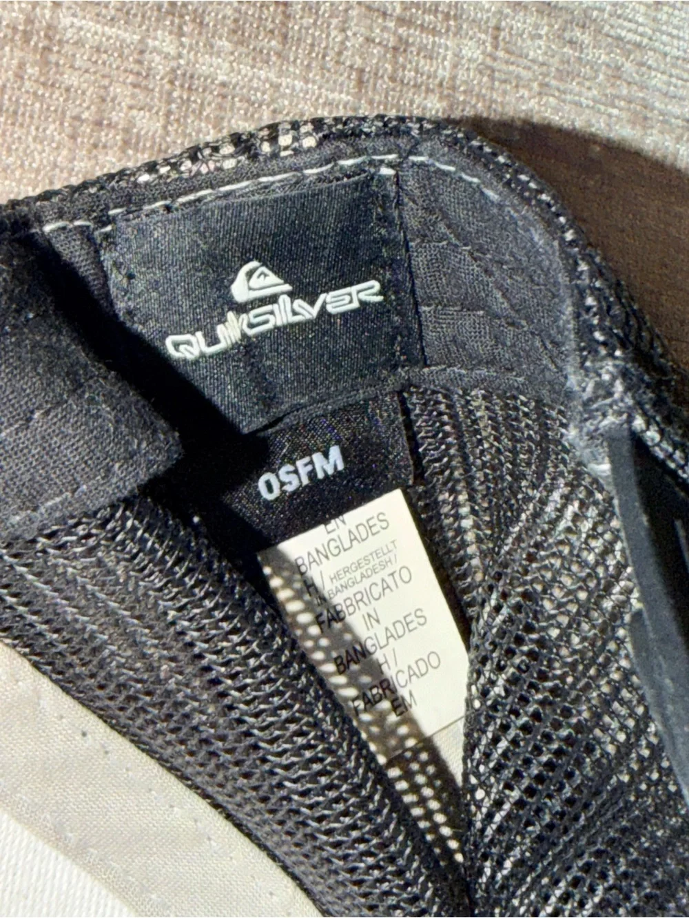 Quiksilver Trucker Hat Tan Black Mesh Snapback OSFM Surf Skate Cap